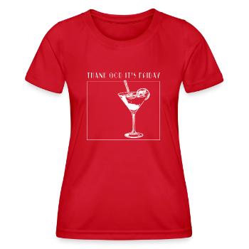 Dieu merci, c’est vendredi - T-shirt sport Femme - rouge - Devant - AI Model Female 172 dark (172cm)