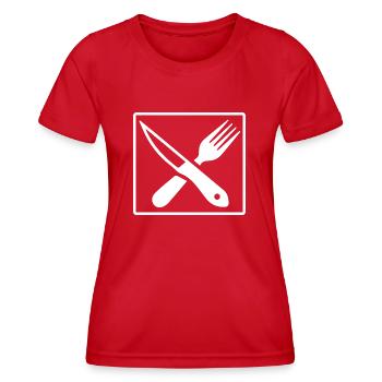 Cuisine cuisine cuisine cuisine Food Kitchen - T-shirt sport Femme - rouge - Devant - AI Model Female 172 dark (172cm)