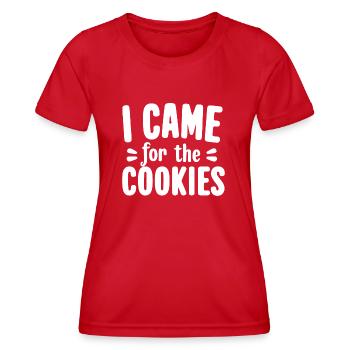 Je suis venu pour les cookies - T-shirt sport Femme - rouge - Devant - AI Model Female 172 dark (172cm)