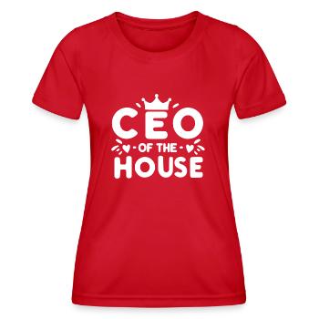 CEO des Hauses - Frauen Funktions-T-Shirt - Rot - Vorne - AI Model Female 172 dark (172cm)