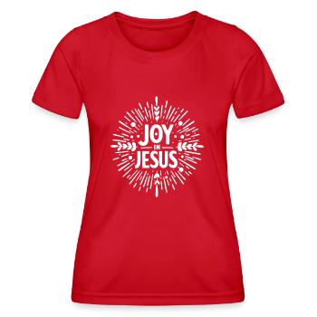 Freude an Jesus - Frauen Funktions-T-Shirt - Rot - Vorne - AI Model Female 172 dark (172cm)