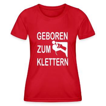 climbing - Frauen Funktions-T-Shirt - Rot - Vorne - AI Model Female 172 dark (172cm)