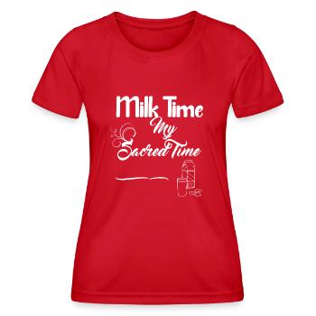 MIlk et biscuits blanc design - Milk Time - T-shirt sport Femme - rouge - Devant - AI Model Female 172 dark (172cm)