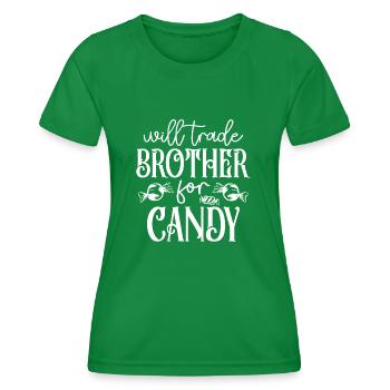 Vous changerez de frère pour des bonbons - T-shirt sport Femme - vert - Devant - AI Model Female 172 dark (172cm)