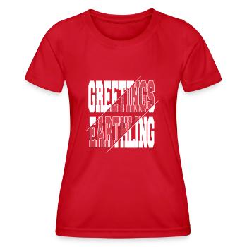 Alien Spaceship Internet @zackiinnitbrahhh cool - T-shirt sport Femme - rouge - Devant - AI Model Female 172 dark (172cm)