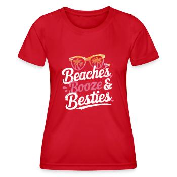 Strände, Cocktails und beste Freundinnen - Frauen Funktions-T-Shirt - Rot - Vorne - AI Model Female 172 dark (172cm)