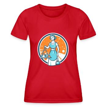 Femme de ménage des années 60 - T-shirt sport Femme - rouge - Devant - AI Model Female 172 dark (172cm)