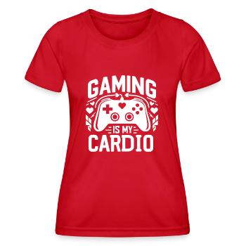 Gaming ist mein Cardio - Frauen Funktions-T-Shirt - Rot - Vorne - AI Model Female 172 dark (172cm)