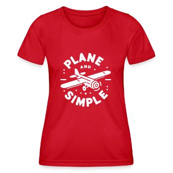Ebene und einfach - Frauen Funktions-T-Shirt - Rot - Vorne - AI Model Female 172 dark (172cm)