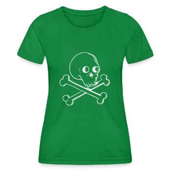Crâne et os - T-shirt sport Femme - vert - Devant - AI Model Female 172 dark (172cm)