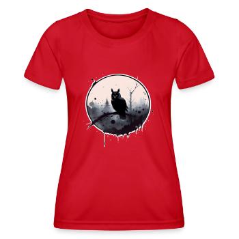 Nachteule - Frauen Funktions-T-Shirt - Rot - Vorne - AI Model Female 172 dark (172cm)