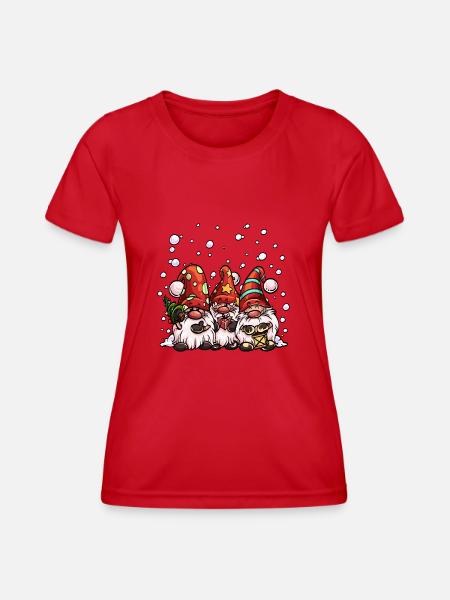 Weihnachts Wichtel - Frauen Funktions-T-Shirt - Rot