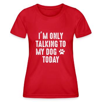 Dog Hund - Frauen Funktions-T-Shirt - Rot - Vorne - AI Model Female 172 dark (172cm)