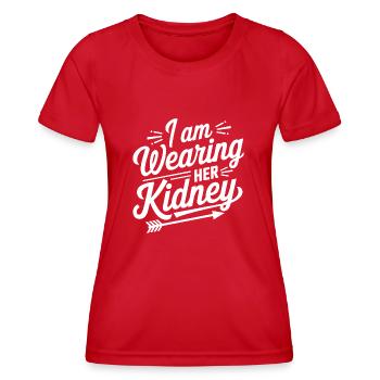 Witziges Statement zur Transplantation - Frauen Funktions-T-Shirt - Rot - Vorne - AI Model Female 172 dark (172cm)