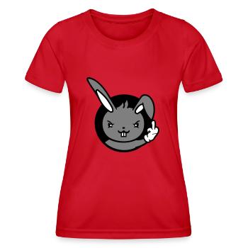 Lapin Majeur Montrer Méchant Coquin Insultant - T-shirt sport Femme - rouge - Devant - AI Model Female 172 dark (172cm)