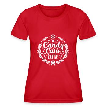 Zuckerstange Süße - Frauen Funktions-T-Shirt - Rot - Vorne - AI Model Female 172 dark (172cm)