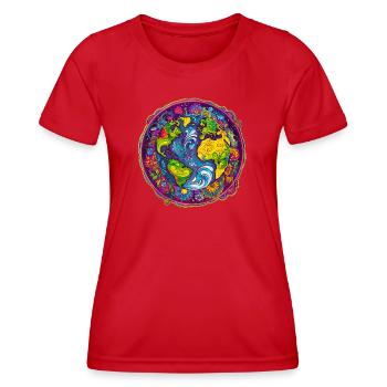 Notre Terre - T-shirt sport Femme - rouge - Devant - AI Model Female 172 dark (172cm)