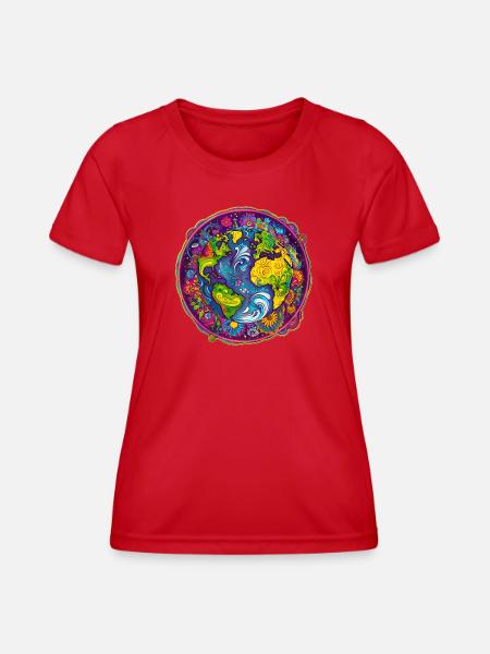 Unsere Erde - Frauen Funktions-T-Shirt - Rot