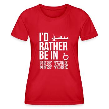 New York - T-shirt sport Femme - rouge - Devant - AI Model Female 172 dark (172cm)