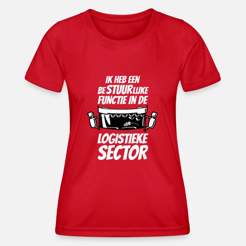 1266 administrative function white letters - Women's Functional T-Shirt - red