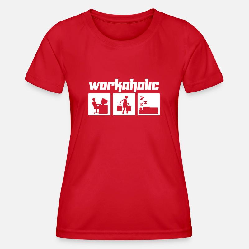 Workaholic (Vektor) - Women's Functional T-Shirt - red
