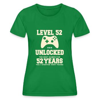 Level 52 Vintage Retro Vintage Birthday - Women's Functional T-Shirt - kelly green - Front - AI Model Female 172 dark (172cm)