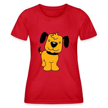 chien se tient mignon petit chiot heureux animal de compagnie - T-shirt sport Femme - rouge - Devant - AI Model Female 172 dark (172cm)