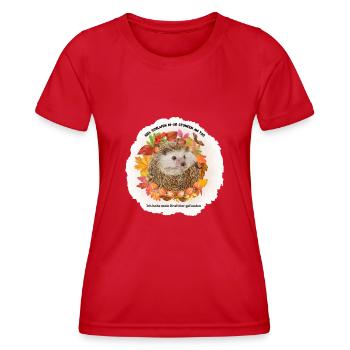 Ich habe mein Krafttier gefunden - Igel - Frauen Funktions-T-Shirt - Rot - Vorne - AI Model Female 172 dark (172cm)