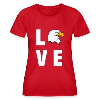 Aigle d’amour - T-shirt sport Femme - rouge - Devant - AI Model Female 172 dark (172cm)