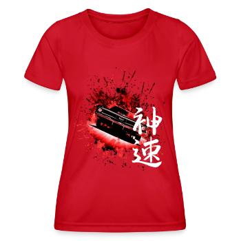 Japanese good speed car with the Japan lettering - Women's Functional T-Shirt - red - Front - AI Model Female 172 dark (172cm)