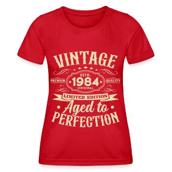 Vintage 1984 Vintage né cadeau d’anniversaire - T-shirt sport Femme - rouge - Devant - AI Model Female 172 dark (172cm)
