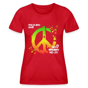 Peace - Frauen Funktions-T-Shirt - Rot - Vorne - AI Model Female 172 dark (172cm)