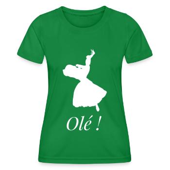 Motif flamenco olé cadeau personnalisé danseuse - T-shirt sport Femme - vert - Devant - AI Model Female 172 dark (172cm)