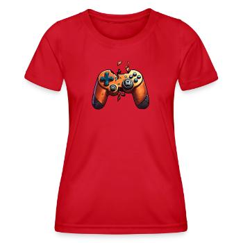 Broken Gamepad, Rage, Gamer Rage - Women's Functional T-Shirt - red - Front - AI Model Female 172 dark (172cm)