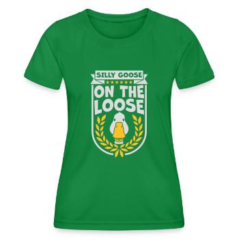 goose on the loose - Frauen Funktions-T-Shirt - Kelly Green - Vorne - AI Model Female 172 dark (172cm)