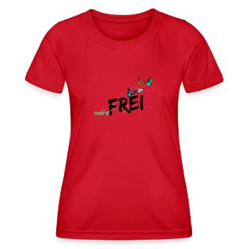 narzfrei schwarz - Frauen Funktions-T-Shirt - Rot - Vorne - AI Model Female 172 dark (172cm)