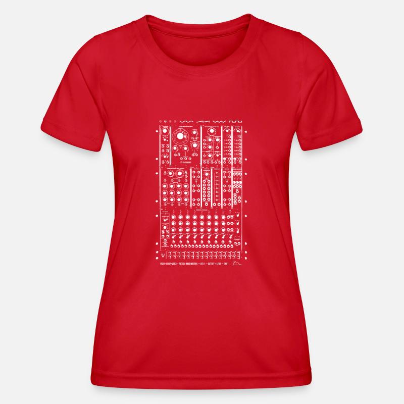 Modular Synth White - Women's Functional T-Shirt - red