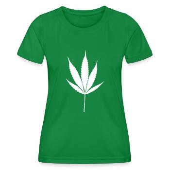 Feuille de Cannabis Blanche - T-shirt sport Femme - vert - Devant - AI Model Female 172 dark (172cm)