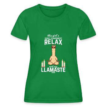 le lama méditatif se détend sans stress - T-shirt sport Femme - vert - Devant - AI Model Female 172 dark (172cm)