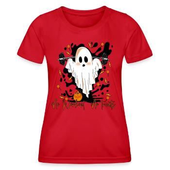 Terribly cute ghost at workout halloween - Women's Functional T-Shirt - red - Front - AI Model Female 172 dark (172cm)