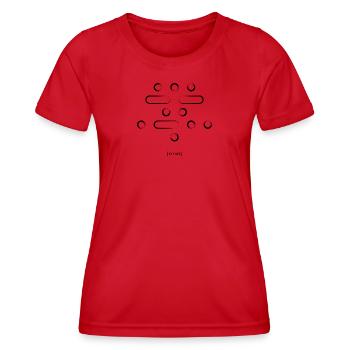 Trash Asset - Smile [black-morse] - Women's Functional T-Shirt - red - Front - AI Model Female 172 dark (172cm)