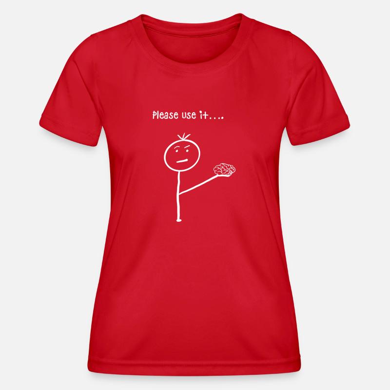 Please use it… (white) - Women's Functional T-Shirt - red
