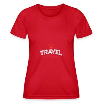 Travel Team - Frauen Funktions-T-Shirt - Rot - Vorne - AI Model Female 172 dark (172cm)
