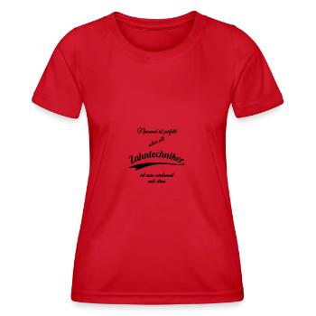 Zahntechniker - Frauen Funktions-T-Shirt - Rot - Vorne - AI Model Female 172 dark (172cm)
