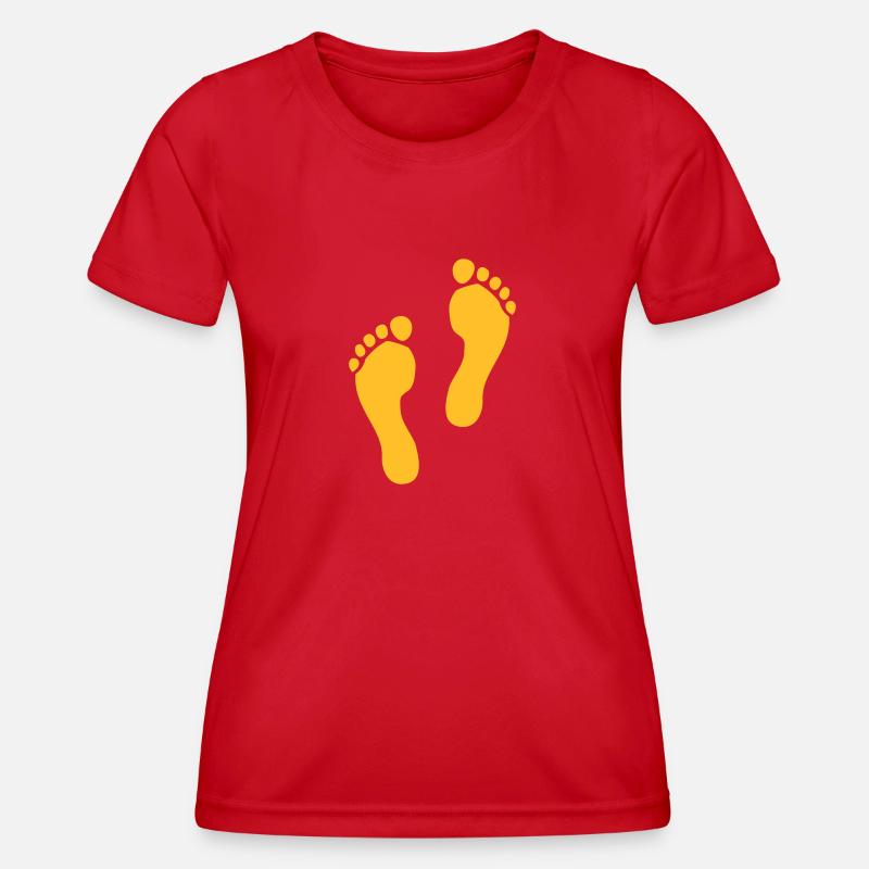 Footprints - Women's Functional T-Shirt - red