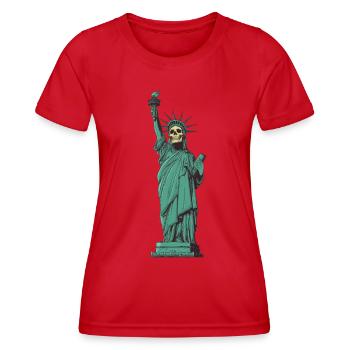 Lady Skullerty - Women's Functional T-Shirt - red - Front - AI Model Female 172 dark (172cm)