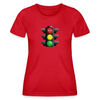 Allez arrêter Schade Traffic Light Emotions - T-shirt sport Femme - rouge - Devant - AI Model Female 172 dark (172cm)