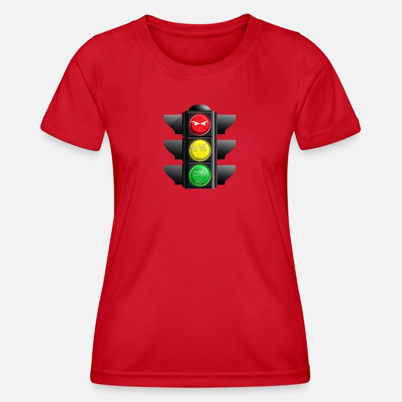 Go Stop Schade Traffic Light Emotions - Women's Functional T-Shirt - red