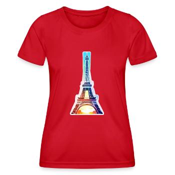 Eiffelturm #13 - Frauen Funktions-T-Shirt - Rot - Vorne - AI Model Female 172 dark (172cm)