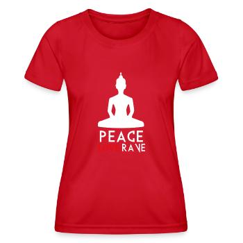 Paix Amour Rave R - T-shirt sport Femme - rouge - Devant - AI Model Female 172 dark (172cm)